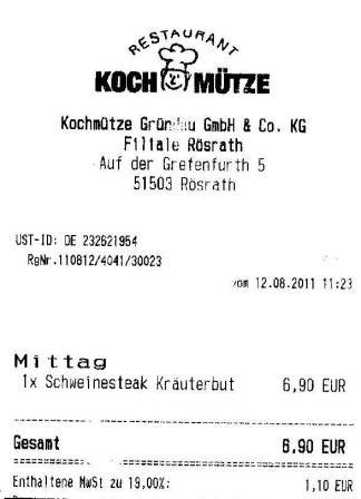 tvsp H�ffner Kochm�tze Restaurant